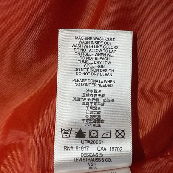 Vtg Levi's Boys Puffer Jacket Blue Water Resistant Hooded M Coat 10-12 Years - Picture 8 of 9